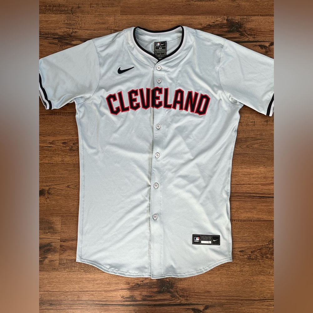Nike MLB Cleveland Guardians On Field Jersey Made In USA Gray size mens 44/L